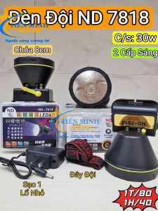 Đèn đội đầu NĐ-7818 chóa đèn 8cm có 2 chế độ sáng thiết kế nhỏ gọn ánh sáng trắng