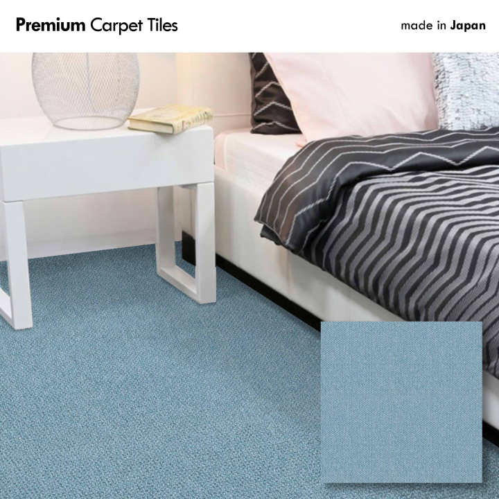Premium Carpet Tiles Powder Blue Made in Japan / Flooring Carpet / Kid’s & Children’s Carpet / Pet’s Carpet / Anti Slip Carpet / Carpet Rugs for Bedroom Kitchen Livingroom