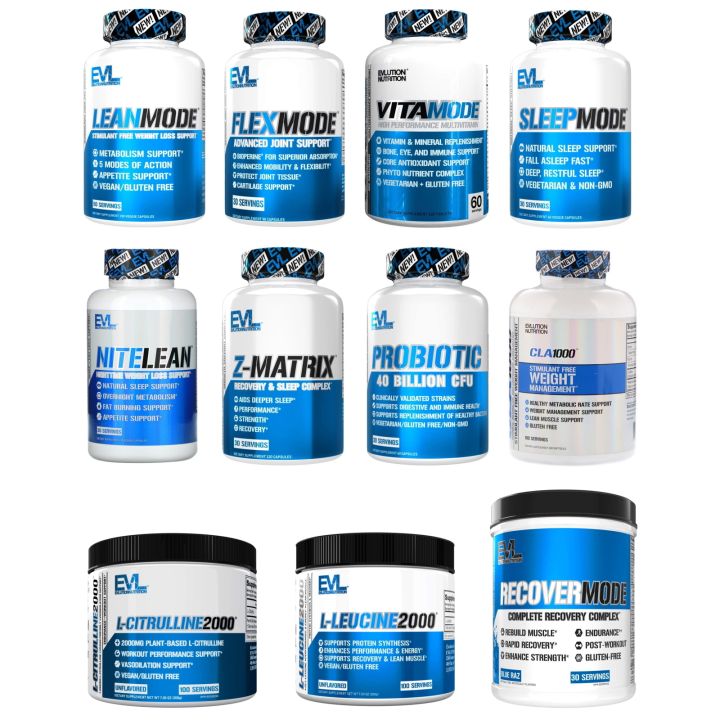 EVLution Select Product Type LeanMode 150 Cap SleepMode 60 Cap Z-Matrix ZMA  240 Cap NiteLean 30 Cap L-Carnitine 120 Caps