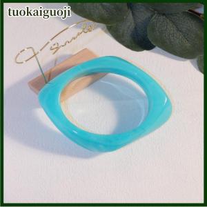 tuokaiguoji Irregular Acrylic Square Bracelet For Women Girl Fashion Geometric Bangle Gift Summer Jewelry Decoration