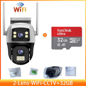 V380 Pro CCTV WiFi 4K 8MP Dual Lens Outdoor IP66 Waterproof IP Camera CCTV PTZ Kamera HP Jarak Jauh