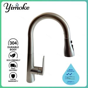 ✨Sink Faucet 3 mode Waterout Taps Kitchen Pull out mixer Faucet SUS304 Tap SG Local Warranty (KP2-TE403-D Mixer)