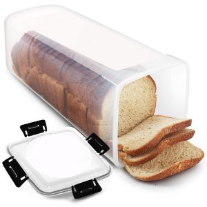 INNEWIN Clear Bread Loaf Container with Sealing Lid Food Preservation Bread Storage Box Useful Plastic Sandwich Bread Holder For Homemade Bread