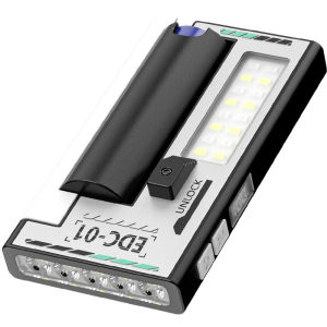 AE Best-selling magnetic work light LED Flashlight USB Rechargeable LCD display outdoor red and blue warning emergency light