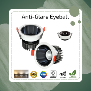lglights Anti Glare Anti Glaring Eyeball Spot Light Home Lighting LED Eye-Care Downlight 8W/10W 3K/4K/6K/3C Spotlight Anti-Glare Recessed Ceiling Light