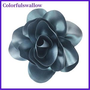 Colorfulswallow 15Cm Thời Trang Hoa Lớn Trâm Clip Satin Vải Hoa Pháp Trâm Handmade Phù Hợp Với Áo Len Áo Trang Trí Nội Thất Pins Trâm Cài