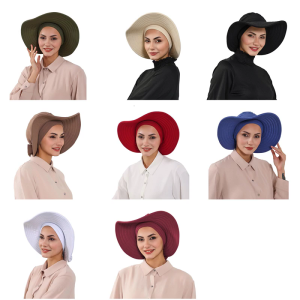 Sun Blocking Sun Hat And Head Scarf Headwrap Removable Brims Comfort Adjustable Hat For Hiking Beach Travel Adult