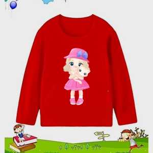 Kaos Anak Perempuan lol topi lengan panjang