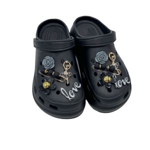 Luxury Style Crocs Jibbitz Charms Shoe Accessories Pearl Metal Crystal Diamond Shoe Chain Set Decorative Buckle for Crocs