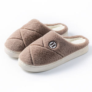 Free Shipping Thick-Soled Warm Plush And Padded Cotton Slippers 2026 New Style Indoor Home Slippers For Autumn And Winter