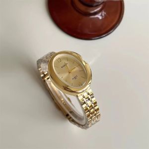✨ Golden Watch Retro Style / Luxury Steel Strap / Small Unique Vintage Womens Wristwatch / Golden Egg Design / Elegant / High-End For Ladies BARSH New Pigeon Egg Gold Vintage Style Womens Watch