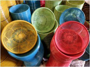 wadah berkat besek daun dx paket 1 s/d 800 pcs multi warna dx soft modern neon dimensi 22 cm Plastik