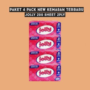 New [PAKET 4 PACK] Jolly Tissue Facial 200 sheets 2ply Tisu Tisue Wajah Higienis.