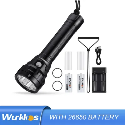 Wurkkos DL40 Diving Flashlight Bright 5000K 5000lm Dive light with 4pcs LH351D 90CRI 26650 IPX8 Waterproof Underwater Torch Light Outdoor Diving