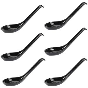 Melamine High-end Rice Spoon Black Bowl Porridge Soup Flatware Spoon Japanese Plastic