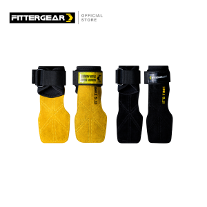FITTERGEAR : POWER GRASP PRO ถุงมือยกน้ำหนัก ถุงมือฟิตเนสพร้อมสายรัดข้อมือ ช่วยปกป้องฝ่ามือเเละพยุงข้อมือ วัสดุหนังวัวแท้  PVC