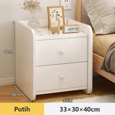 E-TIFE Meja Nakas Minimalis Bedside Table Meja Samping Lemari Nakas Kayu Meja Nakas Putih