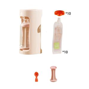 Reusable Baby Pouch Maker Includes Bags Manual Squeeze Tool For Dishwasher Safe Travel Feeding
