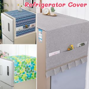 Waterproof Dustproof Refrigerator Cover with Pocket Washing Machine Cover for Sunscreen Refrigerator