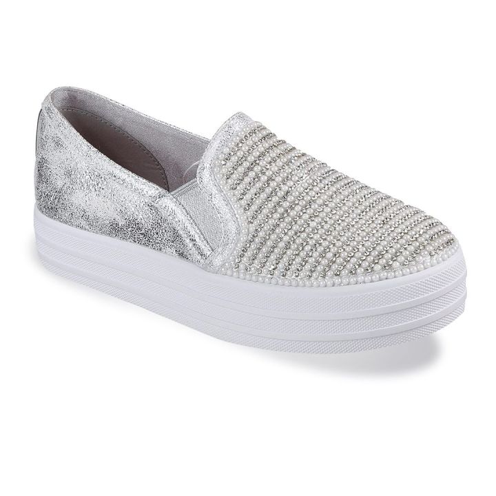 Skechers Footwear Kids Double Up Shiny Dancer (Silver) Skechers