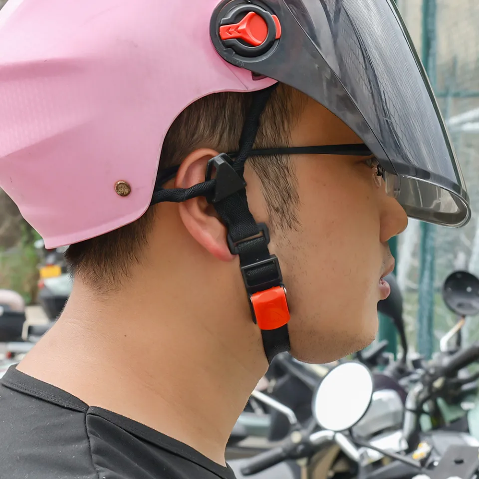 bike helmet belt replacement 3 Pcs Motorcycle Quick Release Buckle Kit, Straps Up to 0.77" just connect the interface of the solar panel and the fan and put it under the sunlight POPETPOP 2-Pack Hard Hat Chin