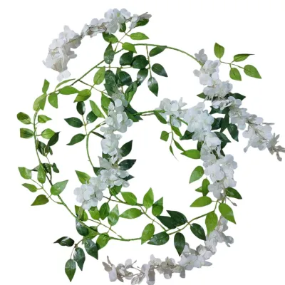 Bunga Wisteria Rambat Daun Panjang 170 cm Palsu Bunga Juntai Kain Dekorasi Dinding Artificial CZ108