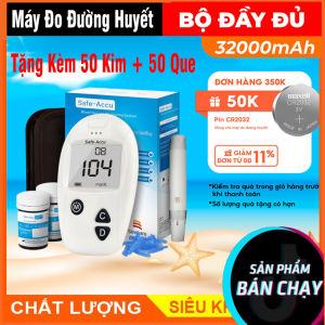 [TRỌN BỘ] Máy Đo Đường Huyết SINOCARE Safe Accu - Tặng Kèm Bút Chích Máu Và 50 Que Thử 50 Kim Bảo Hành Trọn Đời