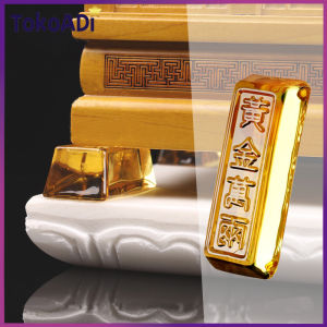 Yellow Crystal Emas Batangan Ingot Lucky Blessing Home Ornament Feng Shui Yen Bao