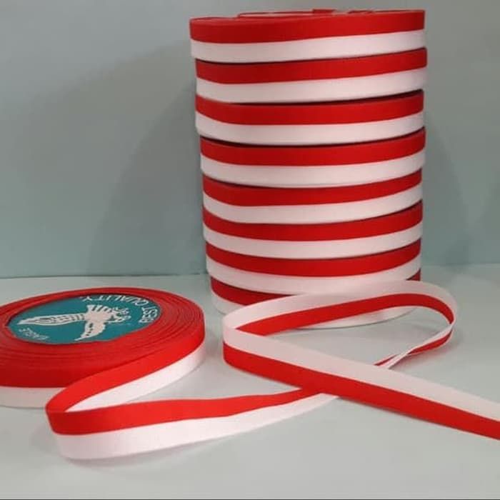 1-roll-pita-satin-pita-kain-warna-merah-putih-lebar-1-inch-2-5cm