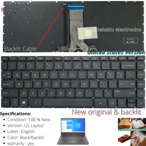 Keyboard HP 14S-dk0074AU 14S-dk0073AU 14s-dk1524AU new original