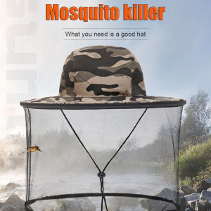 Outdoor Fishing Camping Cap Anti Mosquito Insect Sunshade Net Protector Hat