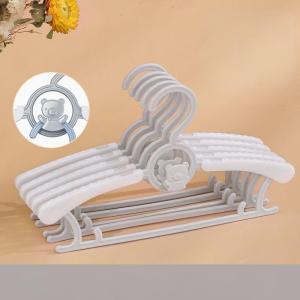 5pcs Cute Retractable Clothes Hanger Elasticity Plastic Baby Clothes Hangers Space Saving Non-Slip Portable Childrens Toom Rack
