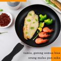 ORANGE Wajan Teflon Anti Lengket Diameter 26cm - Wajan Penggorengan Enamel Gagang Fry Pan  CG5. 