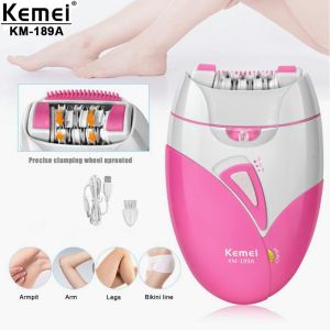 Kemei KM-189A For Women Hair Epilator Electric Fast Rotating Detachable USB Rechargable Trimmer Tool