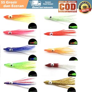 Umpan Pancing Cumi Cumi 5cm glowindark nyala dalam gelap Umpan ikan bentuk Gurita softlure Menarik Mangsa di air