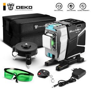 [Free Shipping] DEKO  DKLL12tdP02 Series 12 Lines 3D Green L*aser Level Horizontal&Vertical Cross Lines With Auto Self-Leveling High-Precision Remote Control (only set 2 and set 3) Dekopro - Lazada