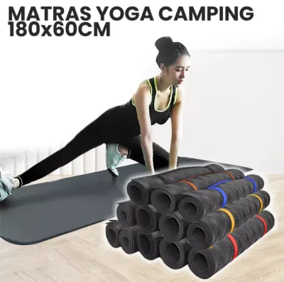 Matras Hitam Gunung Matras Tebal Camping Gunung Kemah Yoga Spons Hitam 180 x 60