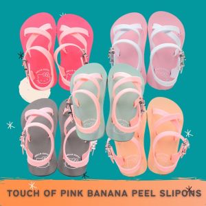 Banana Peel Slip-on Slippers for Baby and Toddlers - Hello Kitty Touch of Pink Collection Sweet Melon