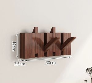 Modern Wooden Wall Hanger - Flip Hooks Piano Keys Design Entryway Organizer