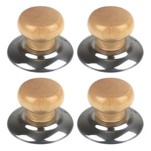 GRACE Easy Instalation Anti Scalding Wooden Stainless Steel Replacement Universal Pot Lid Handle Cookware Parts Pot Lid Top Bead Kitchen Gadget