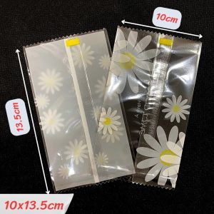 Set 100 túi đựng trà hoa bánh kẹo hàn miệng 10x13.5 cm họa tiết hoa cúc vàng