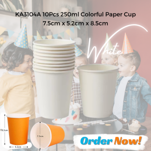 KA3104A 10Pcs 250ml Colorful Paper Cup