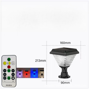 โคมไฟหัวเสาโซล่าเซลล์ โคมไฟหัวเสาพลังงานแสงอาทิตย์ Outdoor Garden Light กันน้ำIP65 เปิดปิดอัตโนมัติ ไฟโซล่าเซลล์ ไม่เสียค่าไฟ