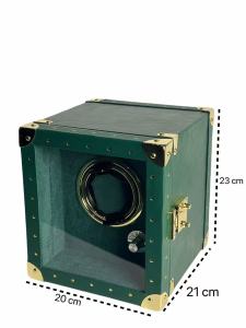 ไฟLED กล่องหมุนนาฬิกา 1 เรือน(หนังแท้+กำมะหยี่ภายใน) Watch Winder กล่องนาฬิกา กล่องหมุนนาฬิกาอัตโนมัติ