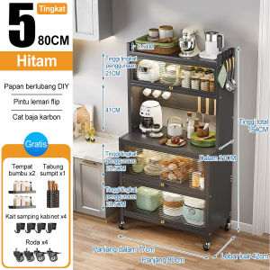 DL Dapur Minimalis Rak Oven Microwave Rak Kabinet Dapur Anti Debu Lemari Dapur Dengan Pintu Rak dapur