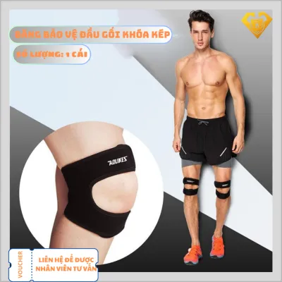 Băng đai bảo vệ đầu gối khóa kép tránh chấn thương (1 chiếc) khi chơi thể thao cho nam và nữ