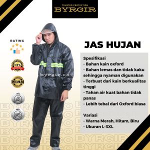 BYRGIR Jas Hujan Setelan Waterproof Pria Motor Tebal Anti Nembus All Size