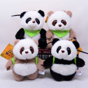 XIAHAND Soft Panda Keychain Cute Cartoon Car Key Ring Delicate PP Cotton Plush Doll Pendant Student