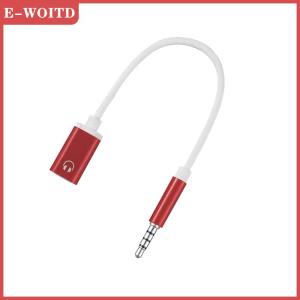 【E-WOITD】 สายอะแดปเตอร์หัวแบนสำหรับอะแดปเตอร์หัวกลมสำหรับการเชื่อมต่ออนาล็อกกับตัวแปลงโทรศัพท์มือถือขนาด3.5มม.