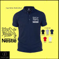 Baju logo Sulam Polo Classic T Shirt Embroidery Logo NESTLE FOR MEN & WOMRN Uniform stafF 100% COTTON Design 0237. 